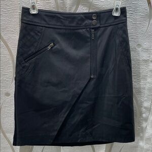 Point Zero Black Mini Skirt with Zipper Detail